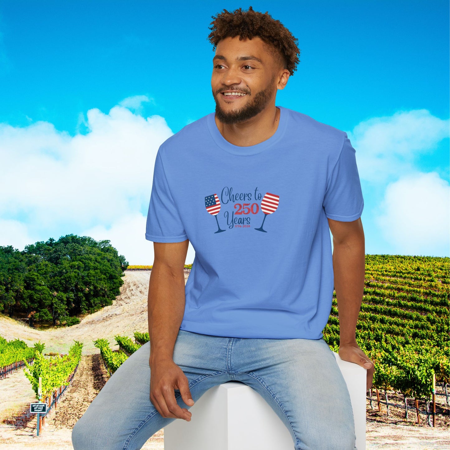 Cheers to 250 Years Independence Day Unisex Softstyle T-Shirt