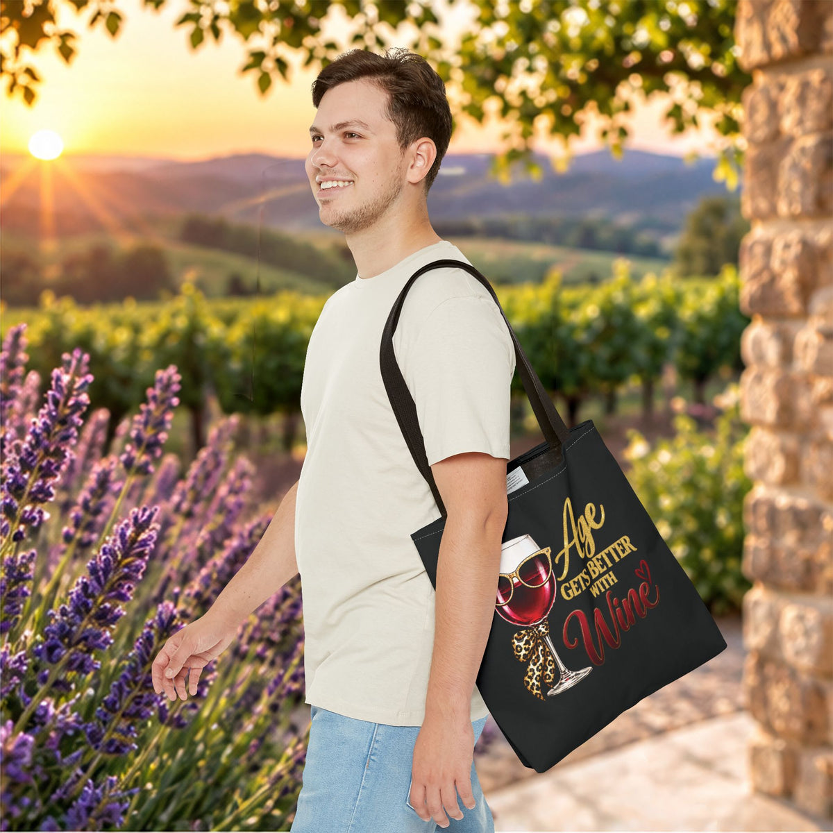 Age Gets Better With Wine Ladie’s Personalized Tote Bag