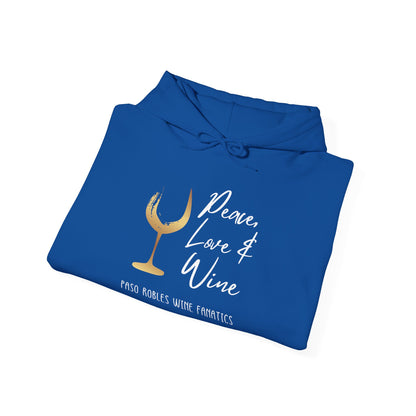 Peace, Love & Wine Gold Glass Hoodie