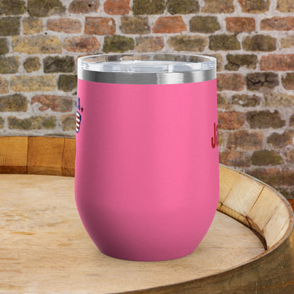 'MERICA Independence Day Personalized 12oz Wine Tumbler