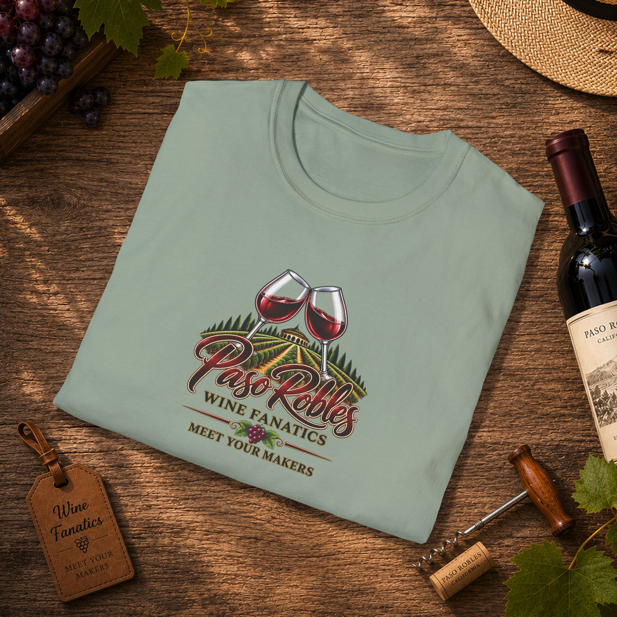 Paso Robles Wine Fanatics Meet Your Makers Crewneck T-Shirt
