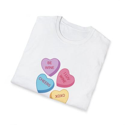 Wine Conversation Hearts Unisex Softstyle T-Shirt