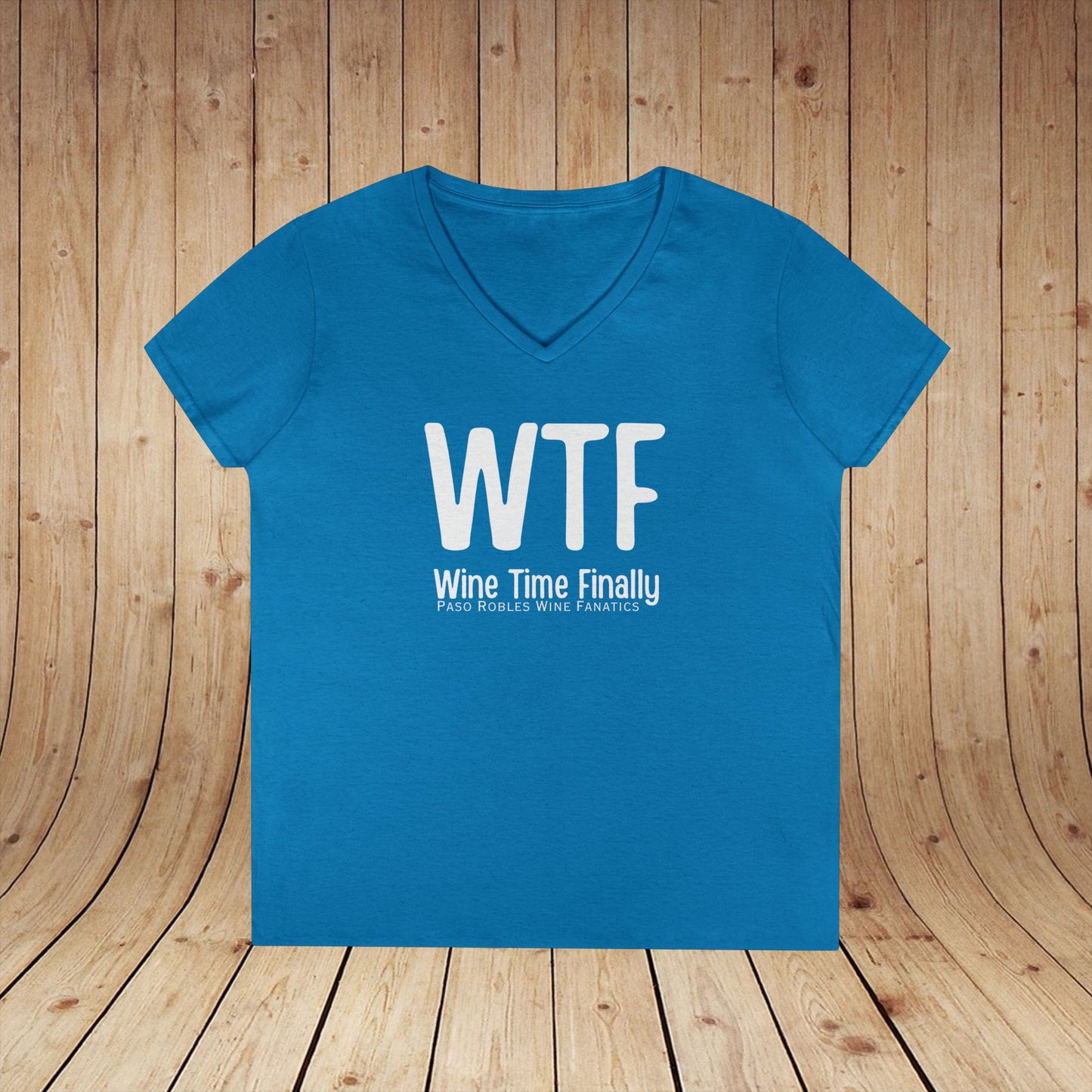 WTF Wine Tasting Finally Ladies V-Neck  Tee