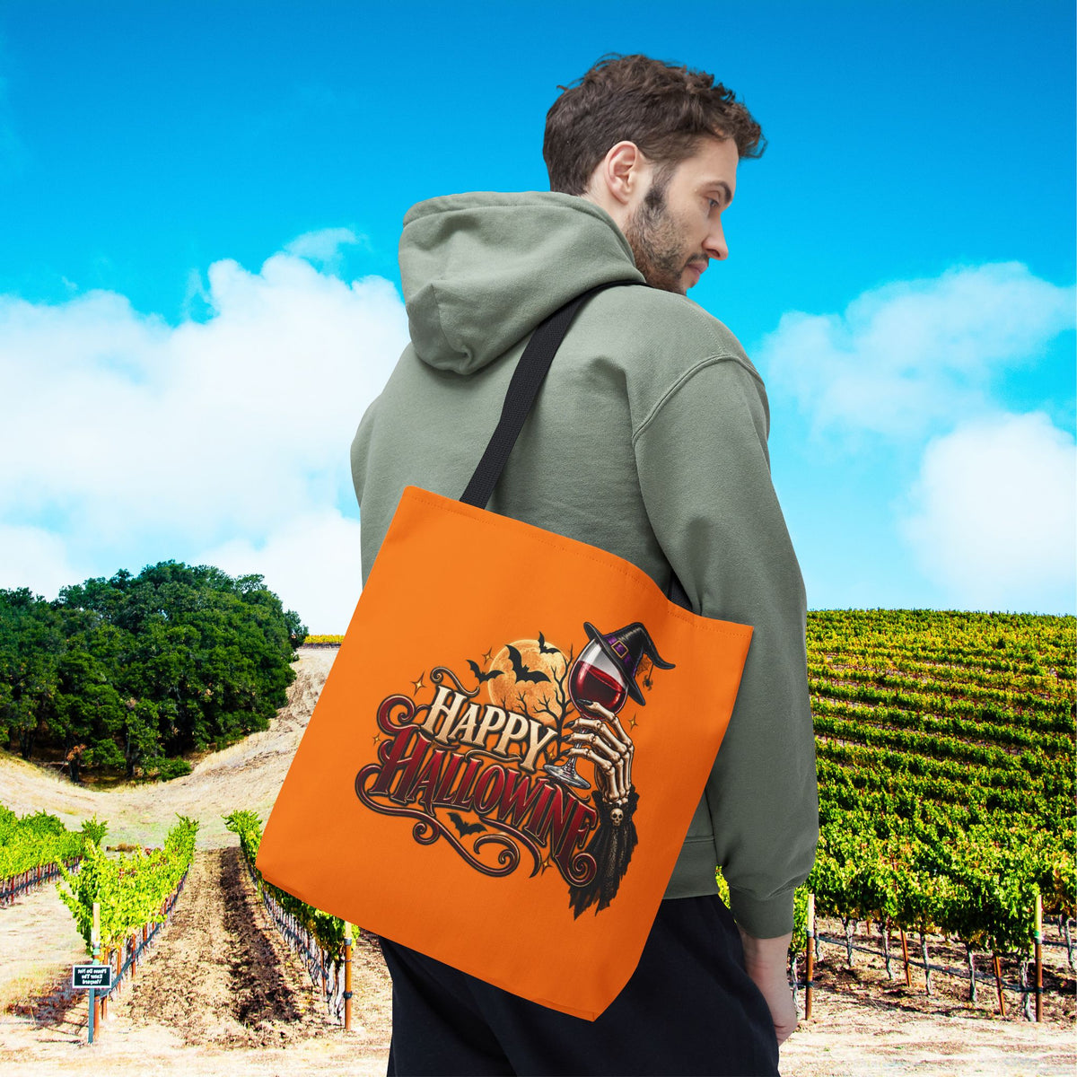 Happy Hallowine Personalized Tote Bag