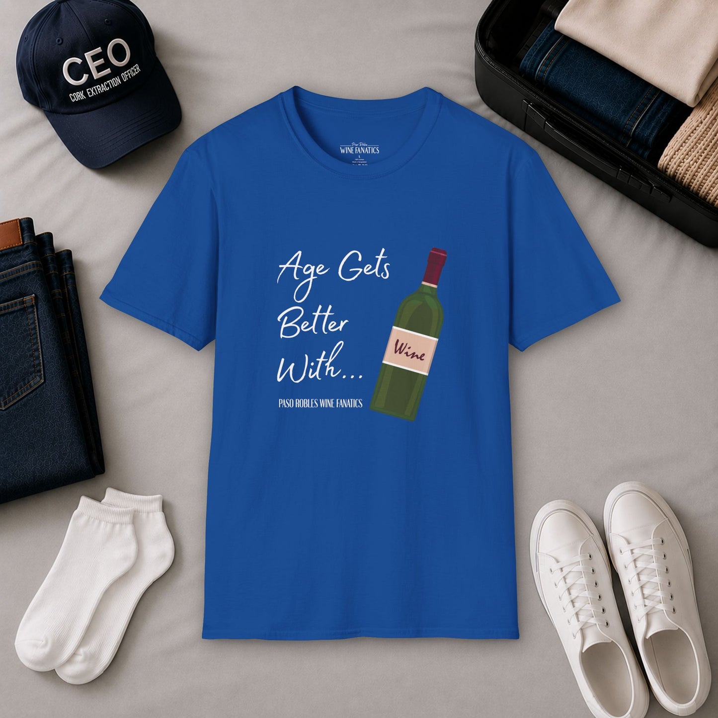 Age Gets Better With Wine Crewneck T-Shirt