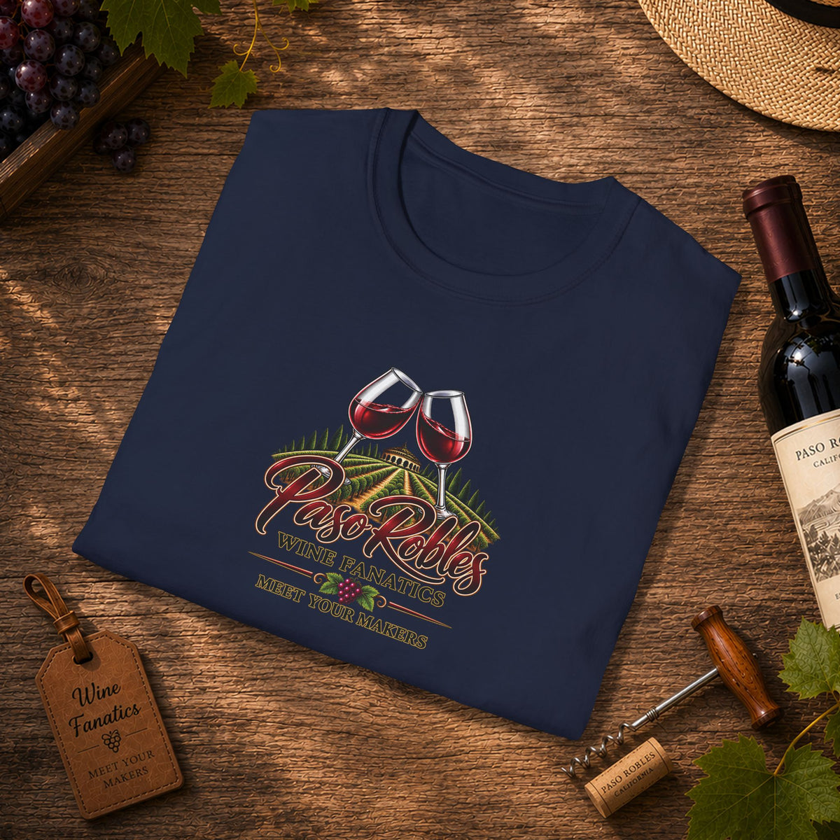 Paso Robles Wine Fanatics Meet Your Makers Crewneck T-Shirt