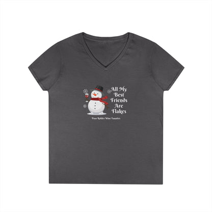 All My Best Friends Are Flakes Ladies V-Neck Tee