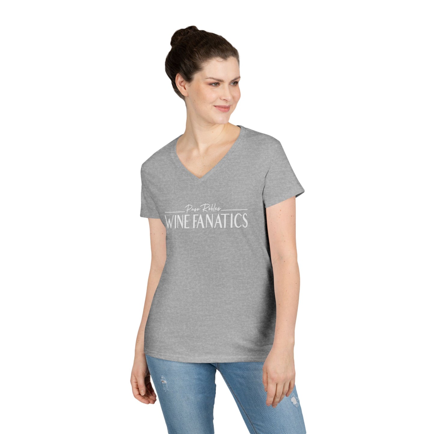 Paso Robles Wine Fanatics Logo Ladies V-Neck Tee