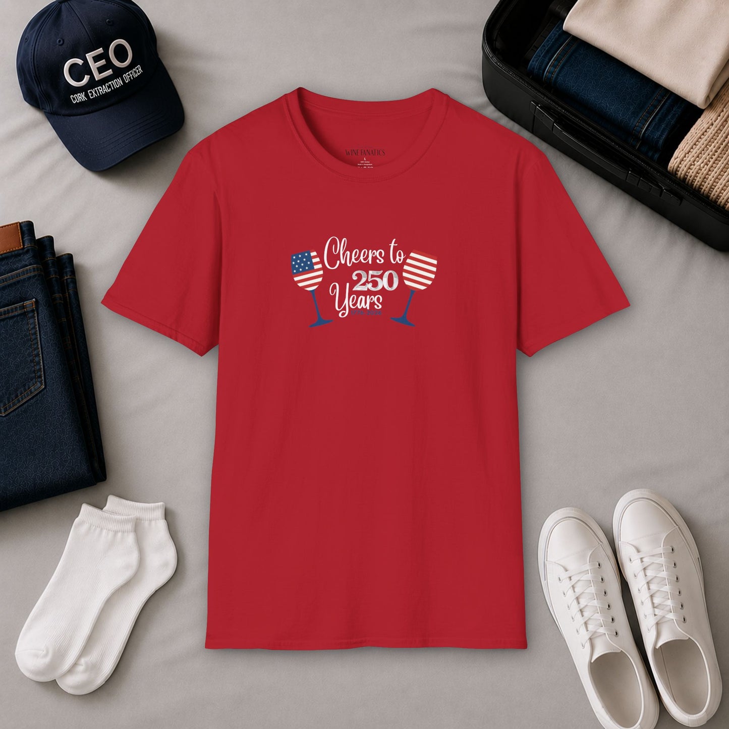 Cheers to 250 Years Independence Day Unisex Softstyle T-Shirt