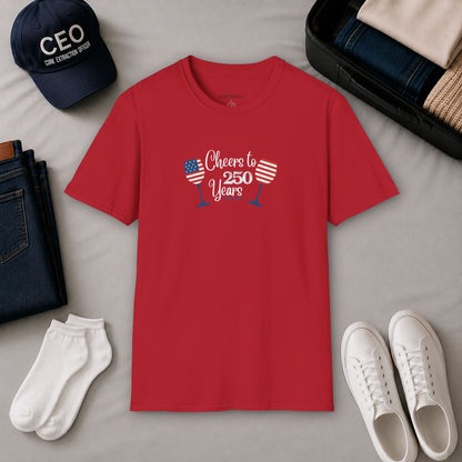 Cheers to 250 Years Independence Day Unisex Softstyle T-Shirt
