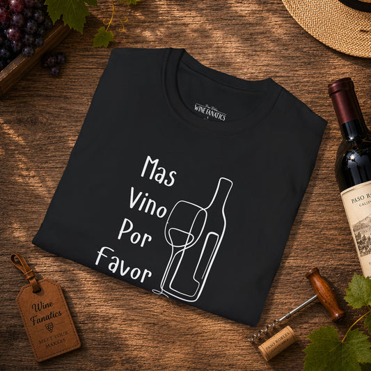 Mas Vino Por Favor Crewneck Tee