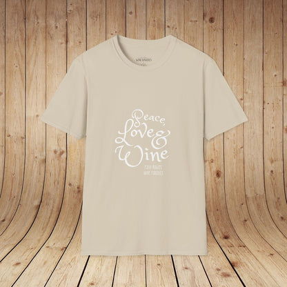 Peace, Love & Wine Unisex Softstyle T-Shirt