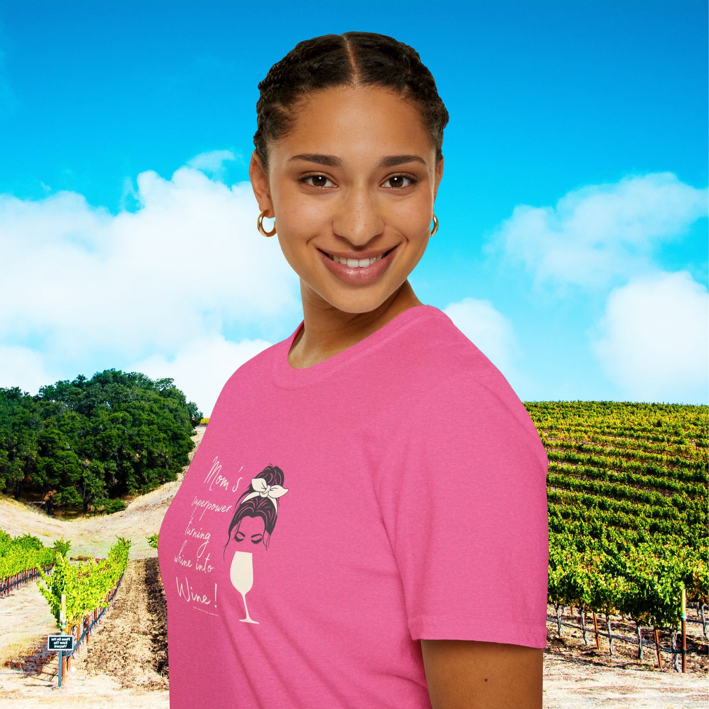 Mom's superpower, turning whine into Wine! Tee