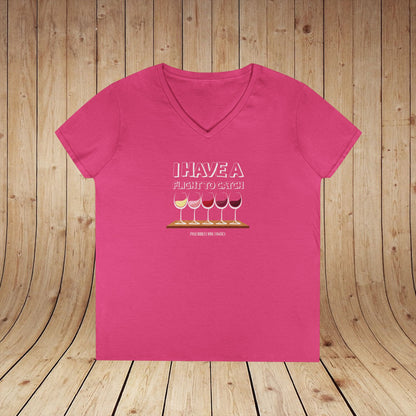I Have A Flight To Catch Ladies V-Neck  Tee