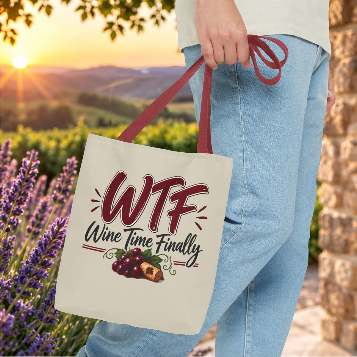 WTF Wine Time Finally Personalized Tote Bag