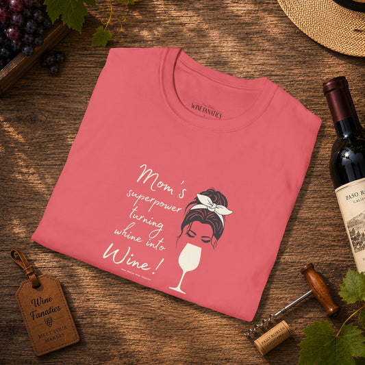 Mom's superpower, turning whine into Wine! Crewneck Tee