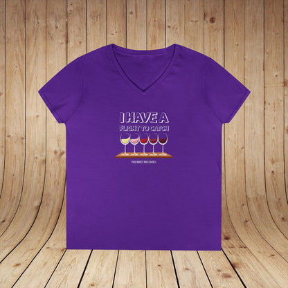 I Have A Flight To Catch Ladies V-Neck  Tee