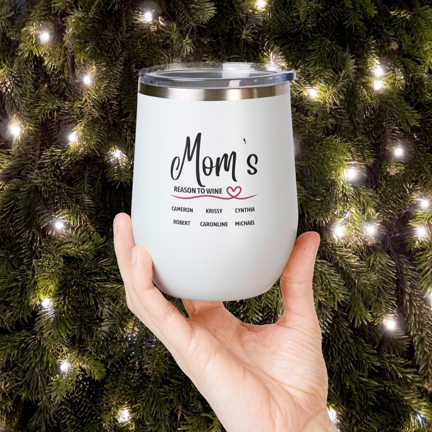 Mom's Reason To Wine Personalized 12oz Wine Tumbler