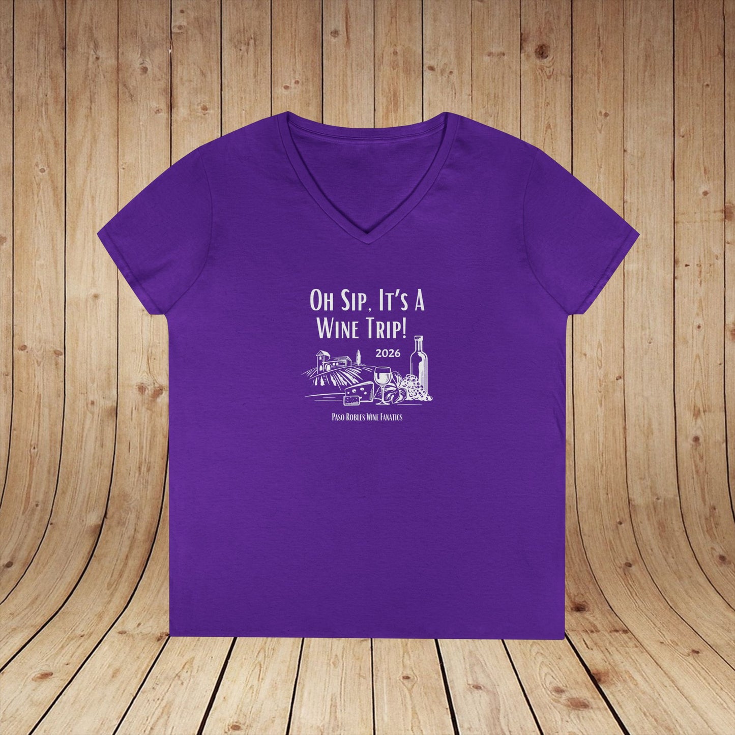 Oh Sip It's A Wine Trip Ladies V-Neck  Tee
