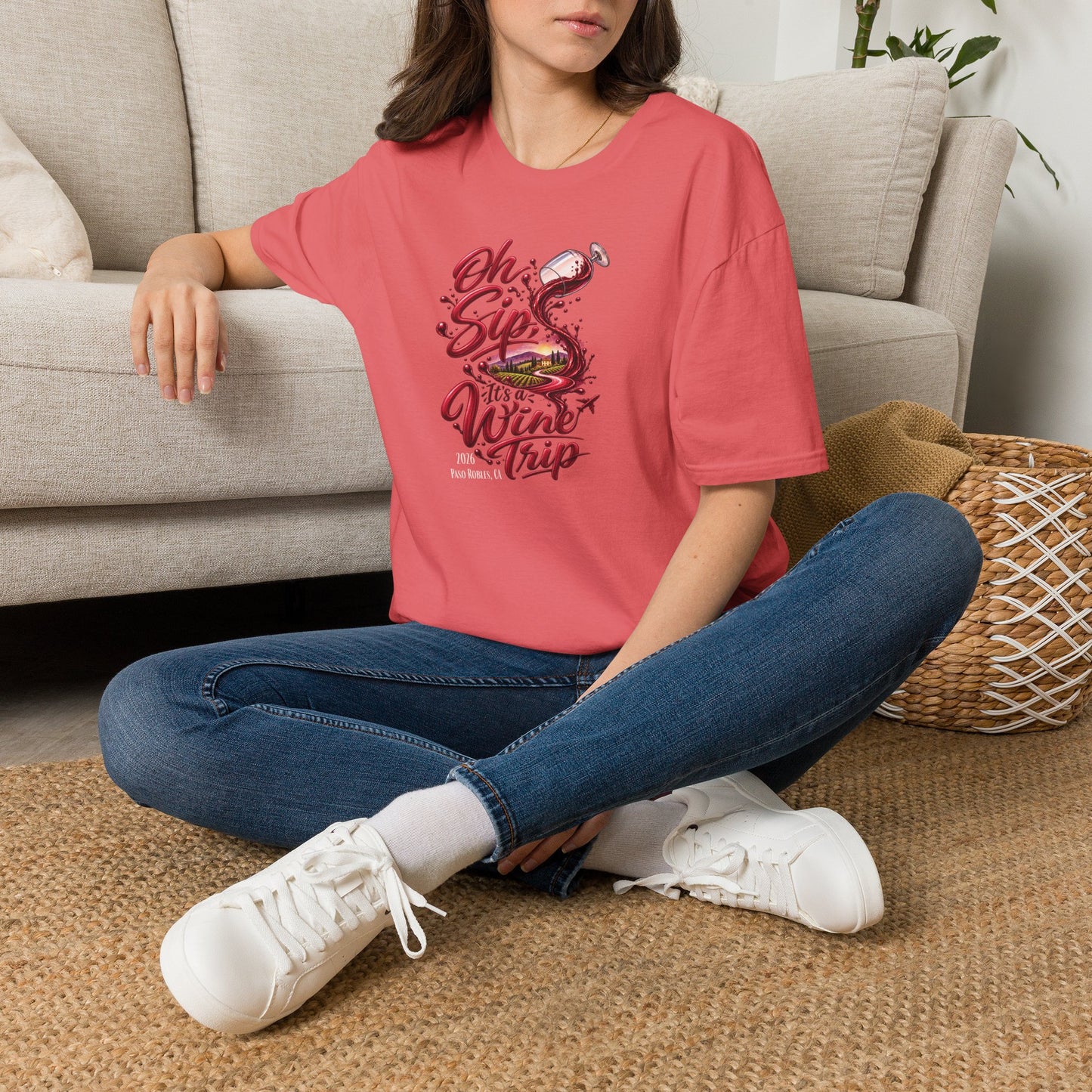 Oh Sip It's A Wine Trip Personalized Crewneck Tee