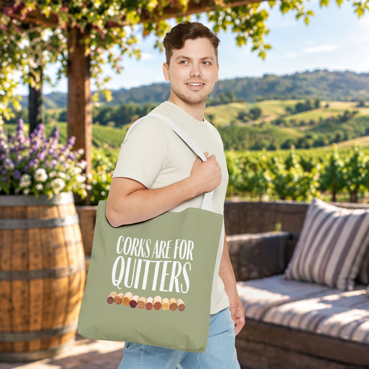 Corks Are For Quitters Personalized Tote Bag