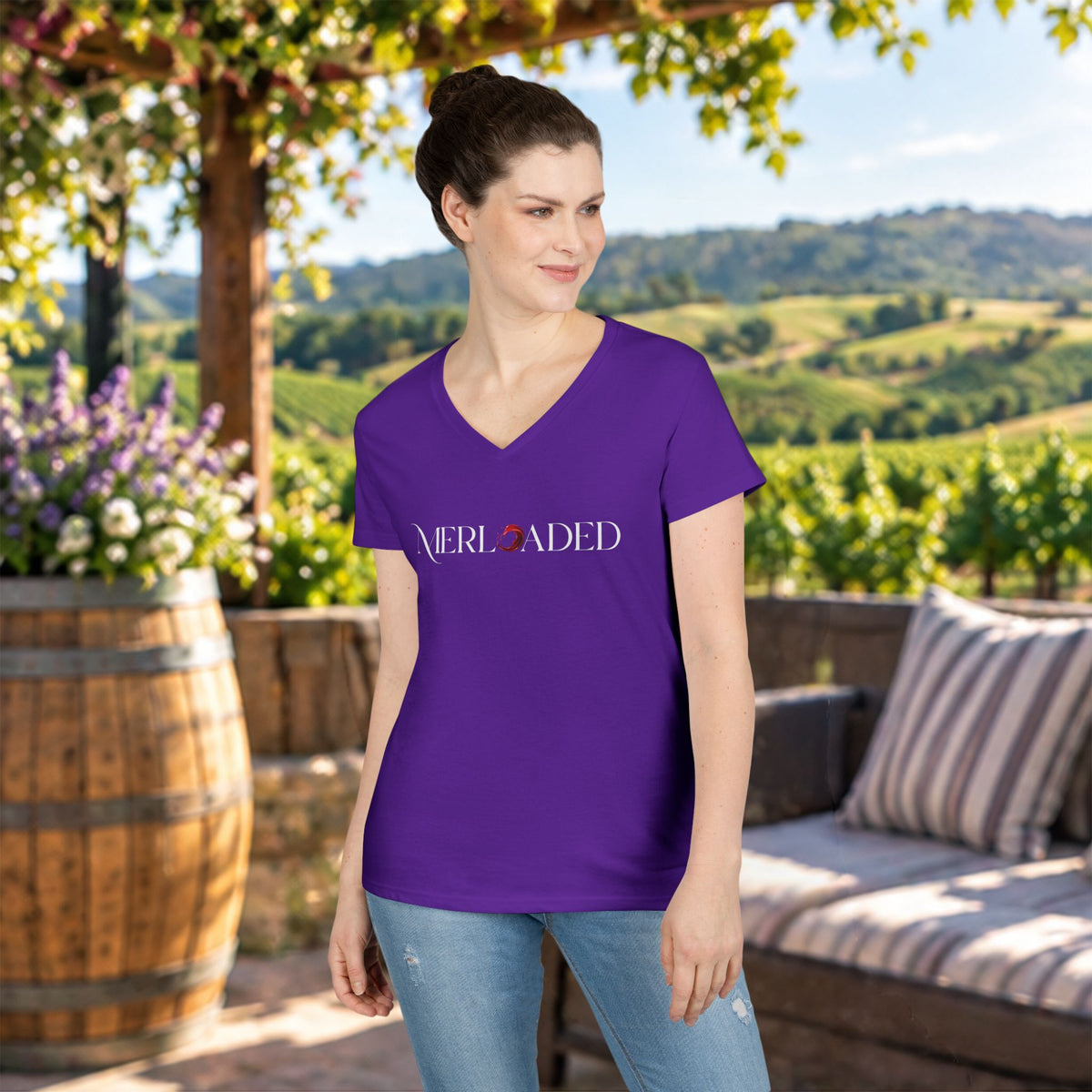 Merloaded Ladies V-Neck T-Shirt
