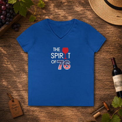 The Spirit of 76 Independence Day Ladies V-Neck Tee
