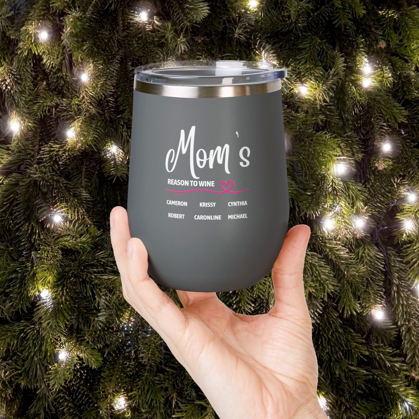 Mom's Reason To Wine Personalized 12oz Wine Tumbler