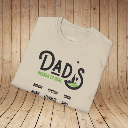 Dad's Reason To Wine Personalized T-Shirt