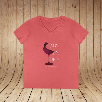 Lady In Red Ladies V-Neck Tee