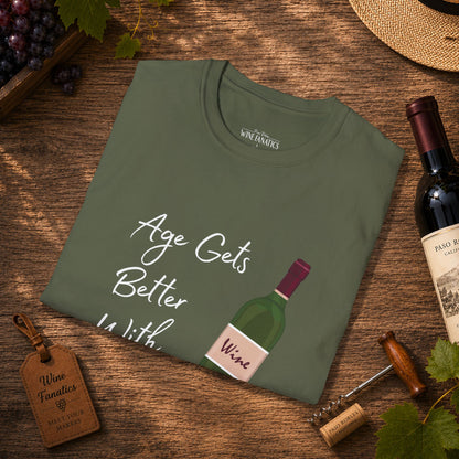 Age Gets Better With Wine Crewneck T-Shirt