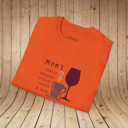 Mom's sanity brought to you by Coffee & Wine Personalized Tee