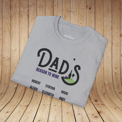 Dad's Reason To Wine Personalized T-Shirt