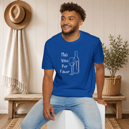 Mas Vino Por Favor Crewneck Tee