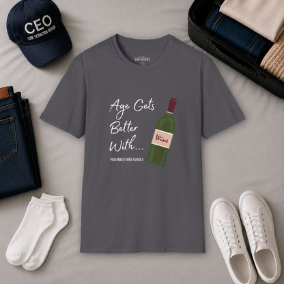 Age Gets Better With Wine Crewneck T-Shirt