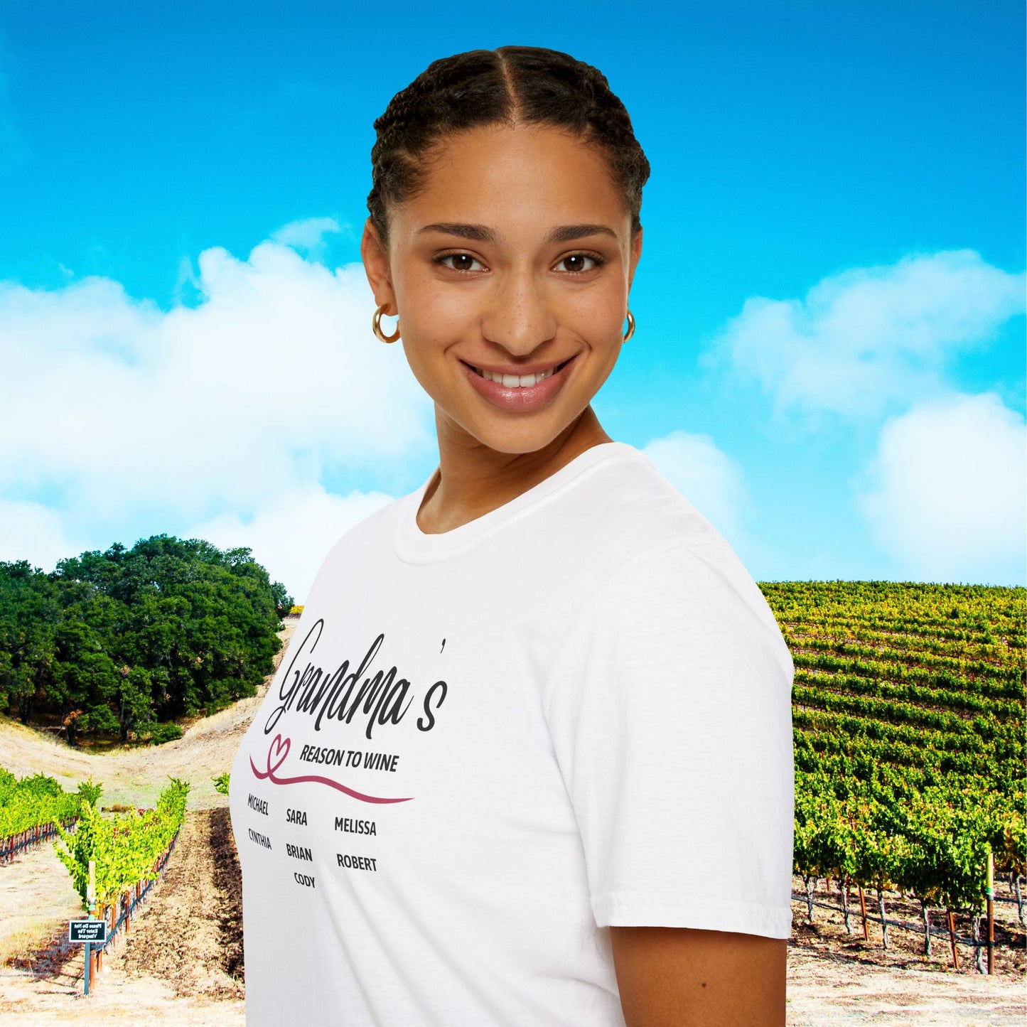 Grandma's Reason To Wine Personalized T-Shirt