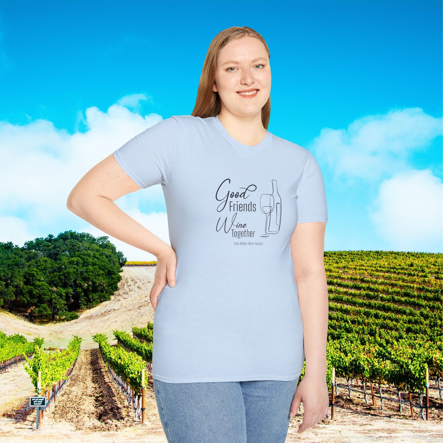 Good Friends Wine Together Unisex Softstyle T-Shirt