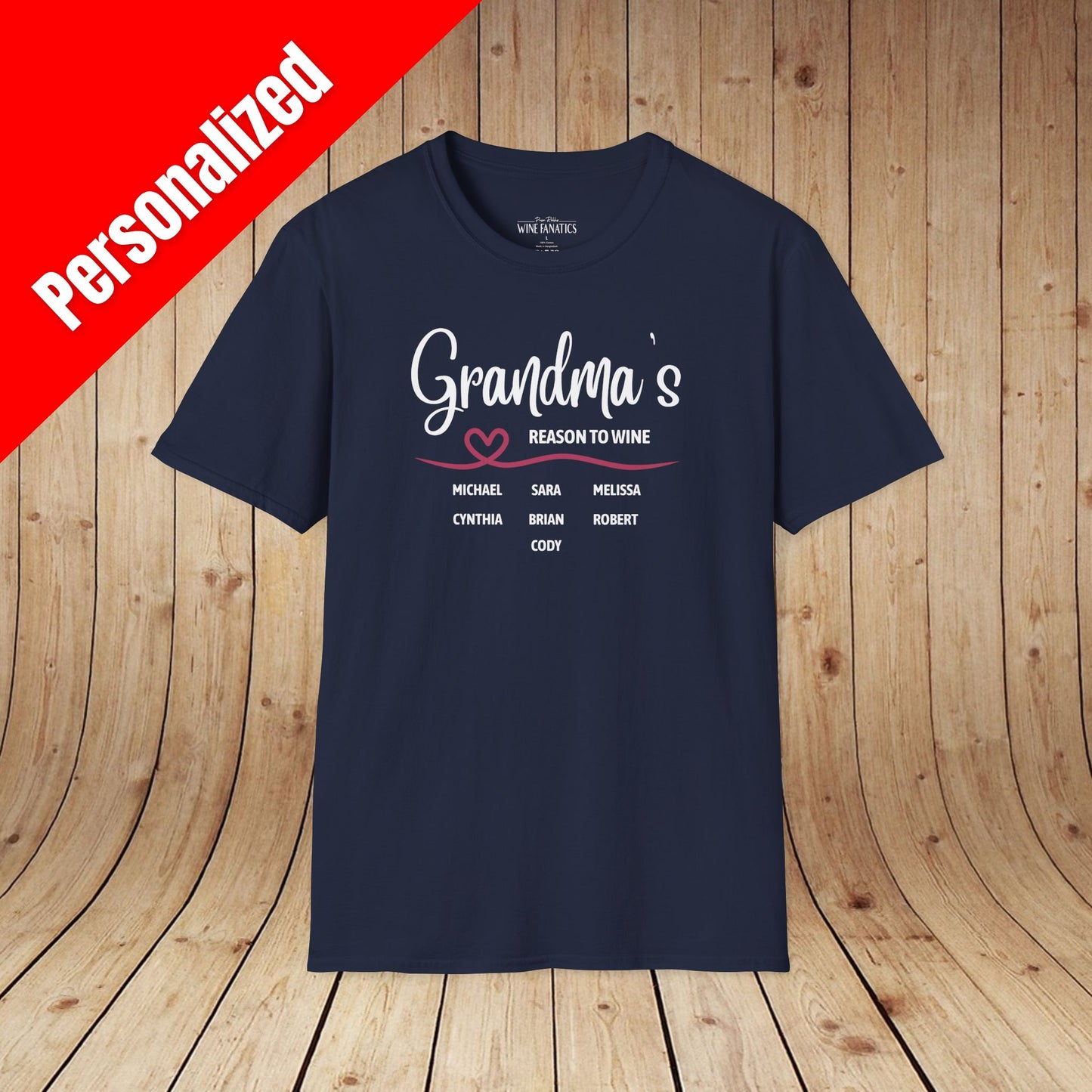 Grandma's Reason To Wine Personalized T-Shirt