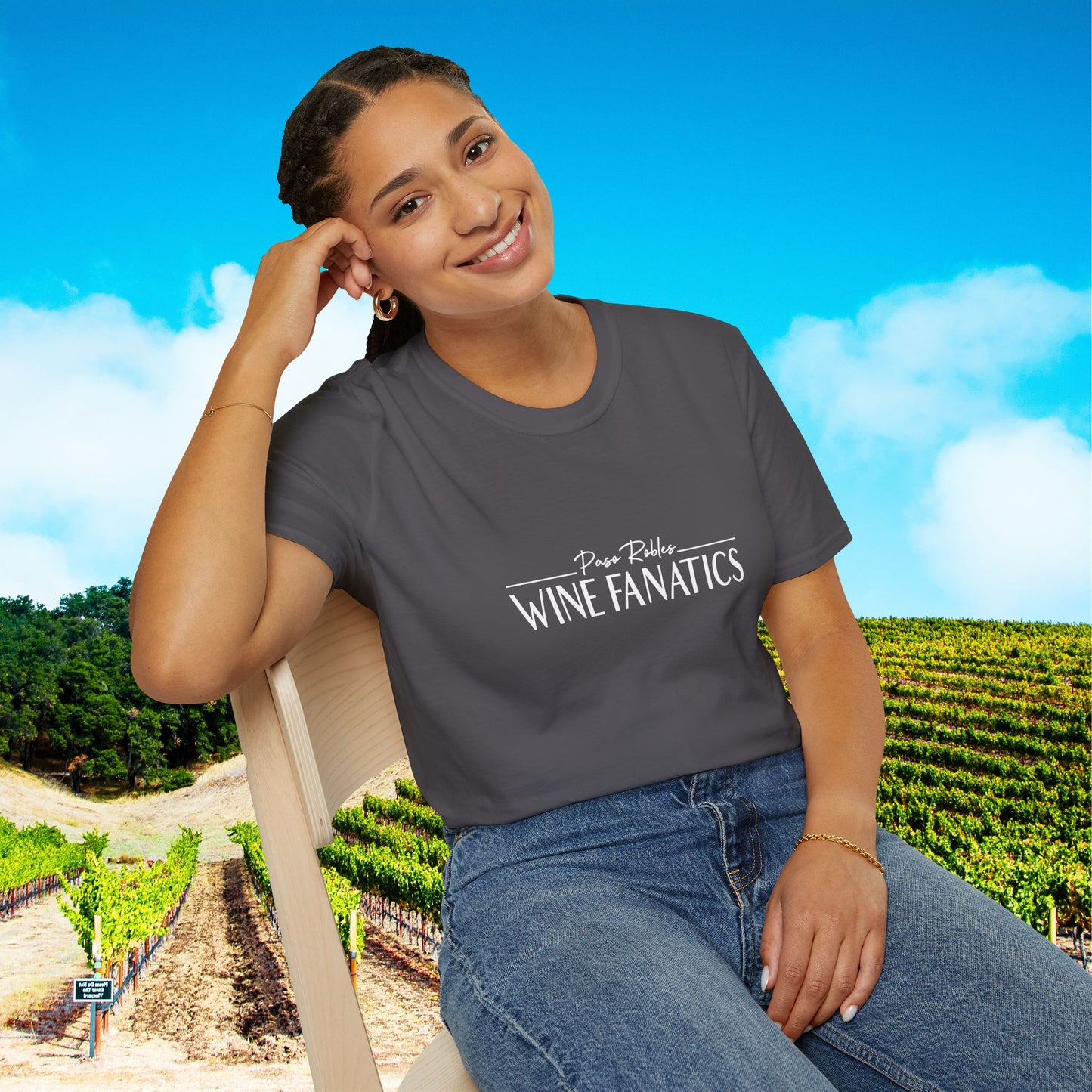 Paso Robles Wine Fanatics Logo Unisex Softstyle T-Shirt