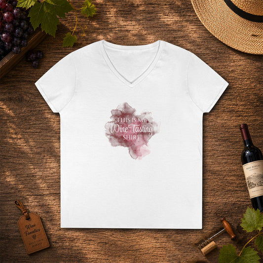This Is My Wine Tasting Shirt Ladies V-Neck T-Shirt