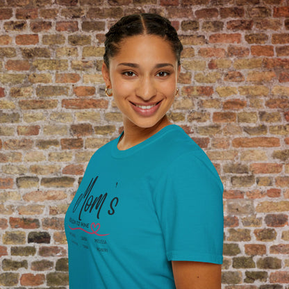 Mom's Reason To Wine Personalized Crew Neck Tee