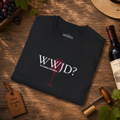WWJD? Turn Water Into Wine Crewneck Tee