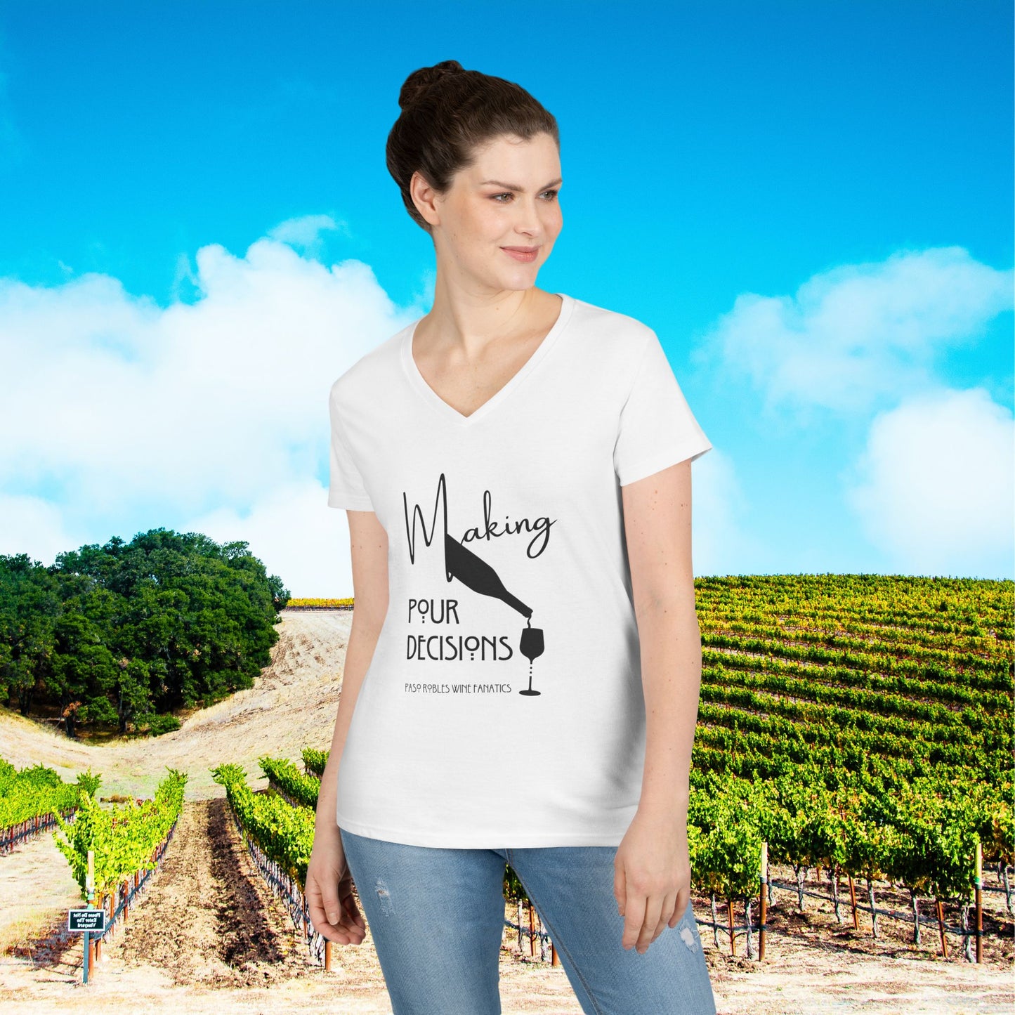Making Pour Decisions Ladies' V-Neck Tee