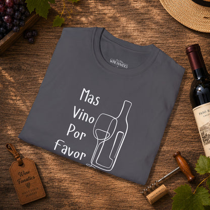 Mas Vino Por Favor Crewneck Tee