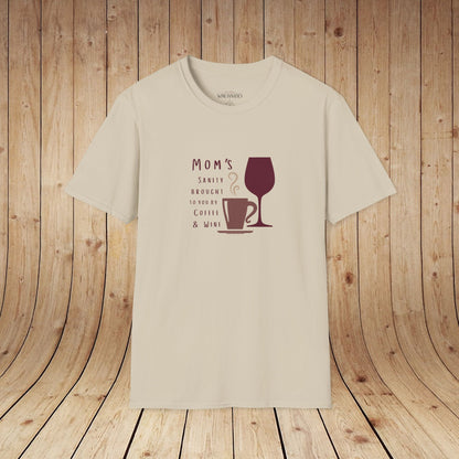 Mom's sanity brought to you by Coffee & Wine Personalized Tee