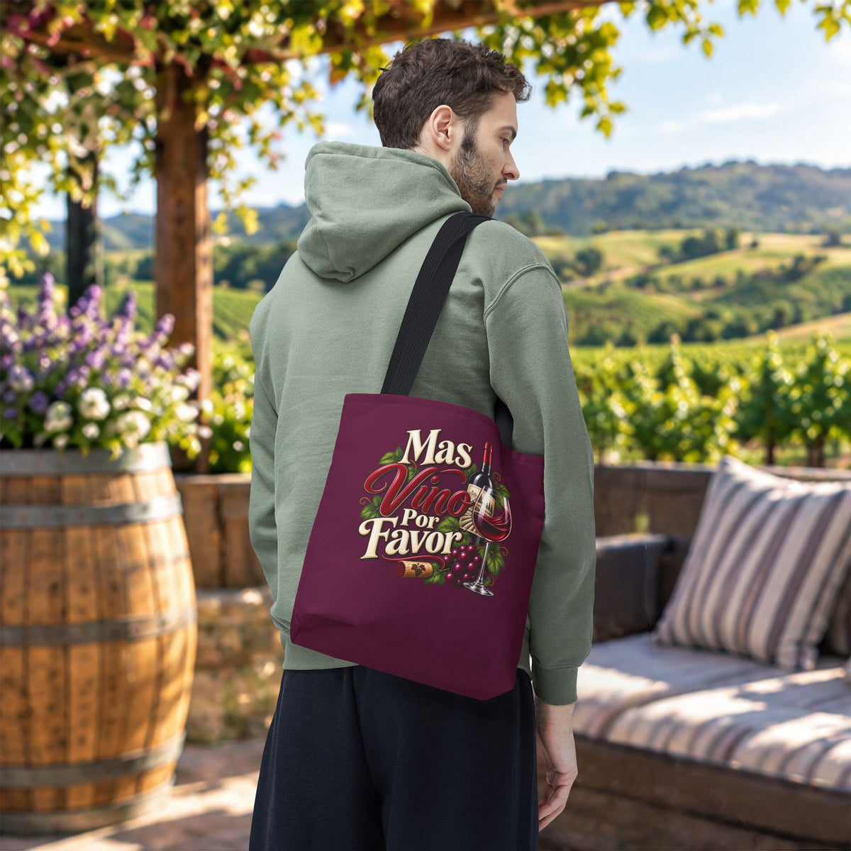 Mas Vino Por Favor Tote Bag