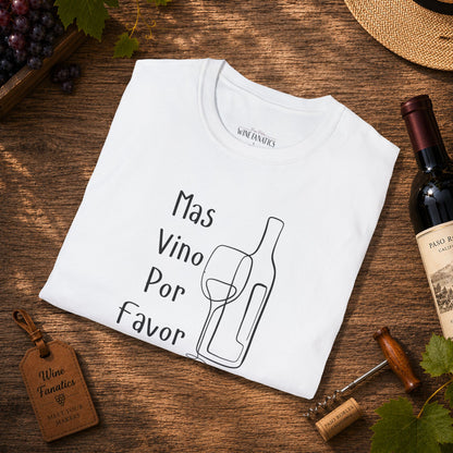Mas Vino Por Favor Crewneck Tee