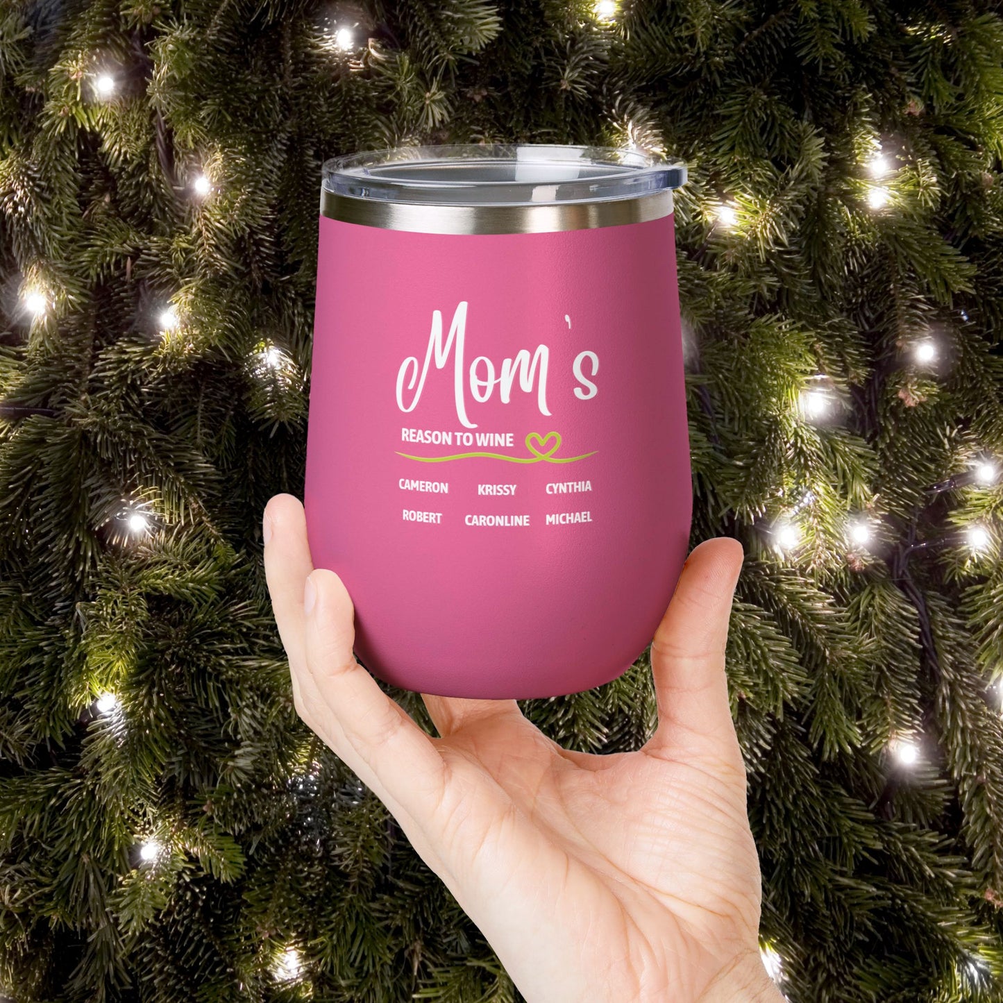 Mom's Reason To Wine Personalized 12oz Wine Tumbler