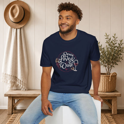 Peace, Love & Wine Crewneck Tee