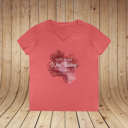 This Is My Wine Tasting Shirt Ladies V-Neck Tee